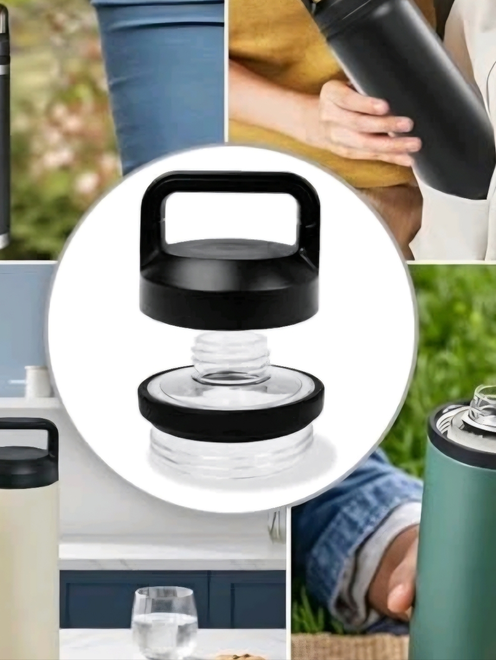 YETI Rambler Bottle Chug Cap Lid, Screw Top Lid Replacement